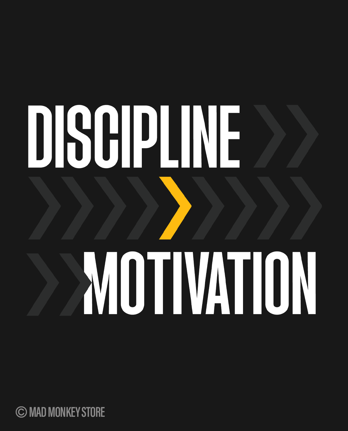 Discipline > Motivation - Black Unisex T-shirt