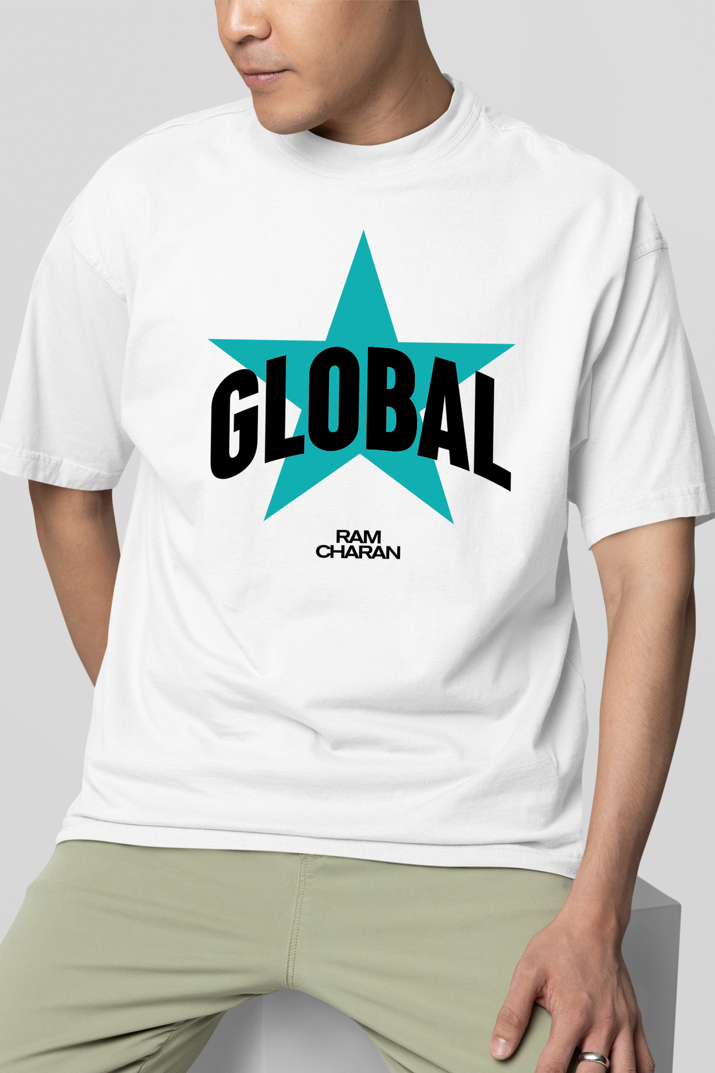 Global Star Oversized - Ram Charan White Unisex T-shirt