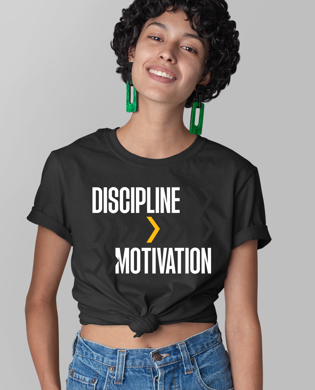 Discipline > Motivation - Black Unisex T-shirt