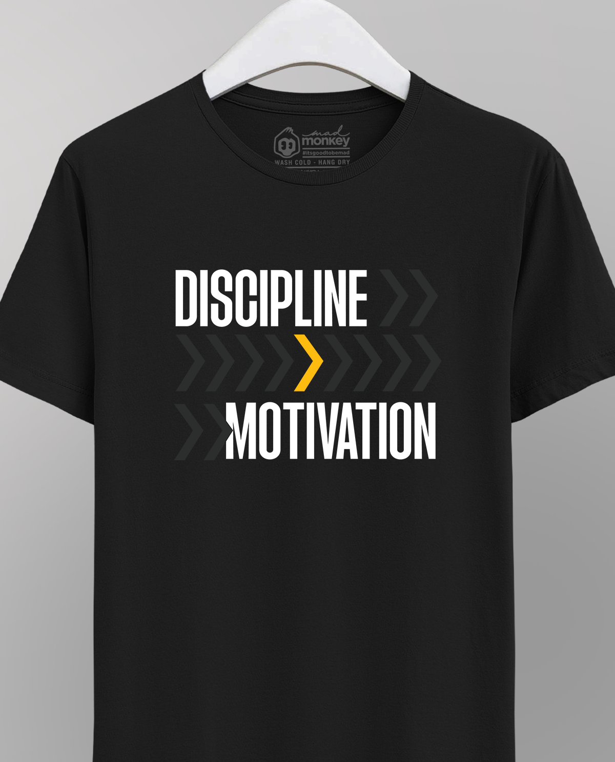 Discipline > Motivation - Black Unisex T-shirt
