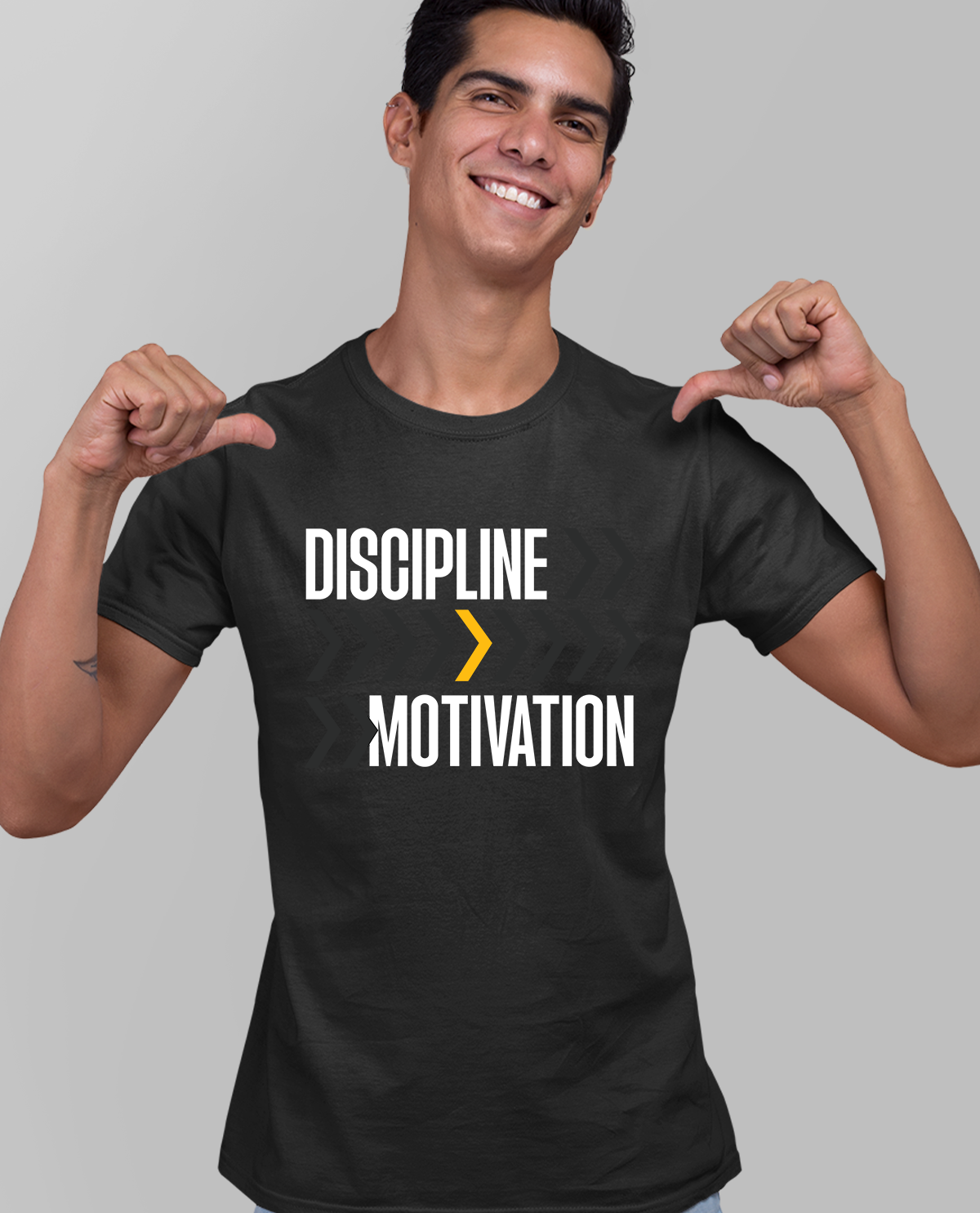 Discipline > Motivation - Black Unisex T-shirt