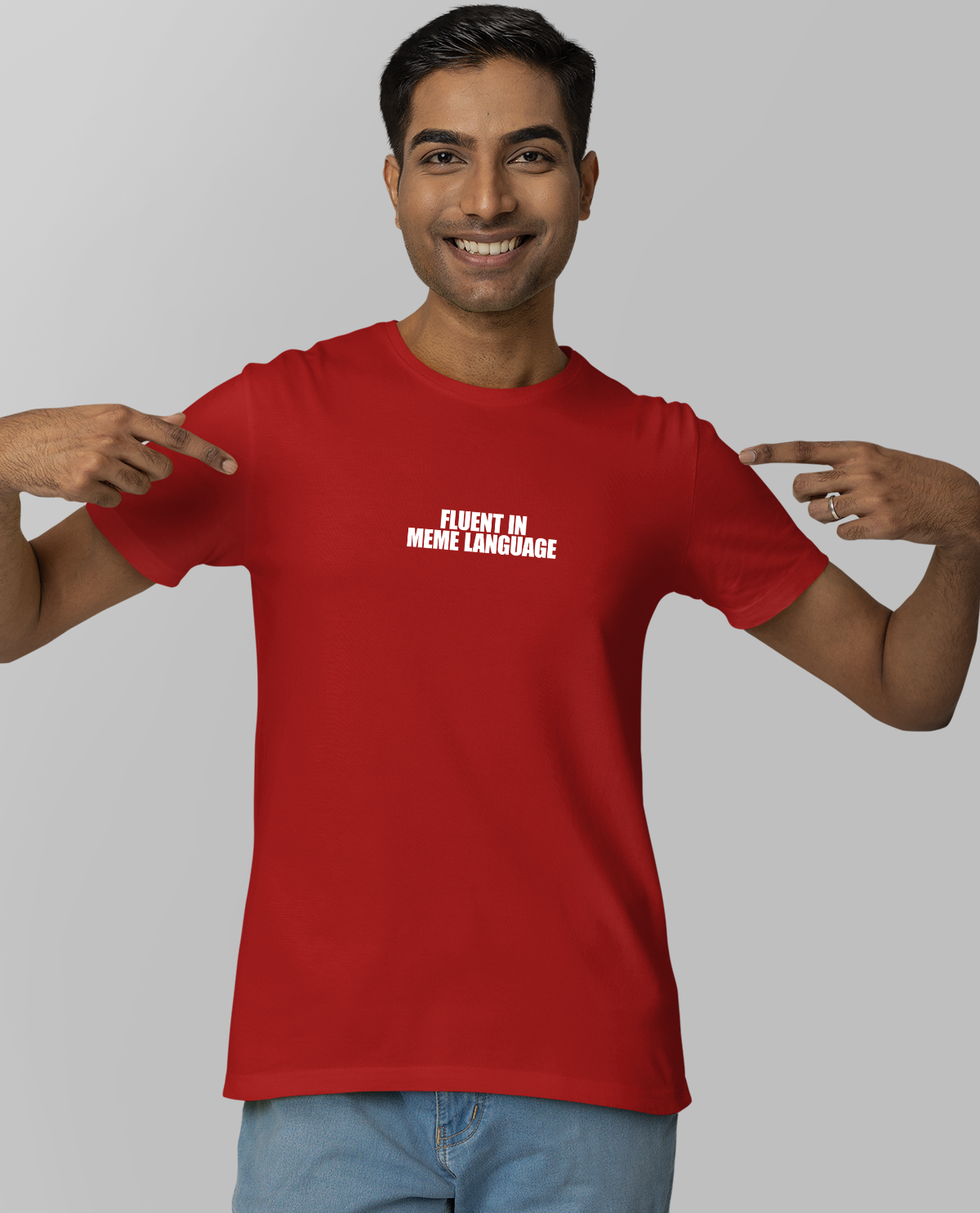 Fluent in meme Language - Unisex T-shirt - Red