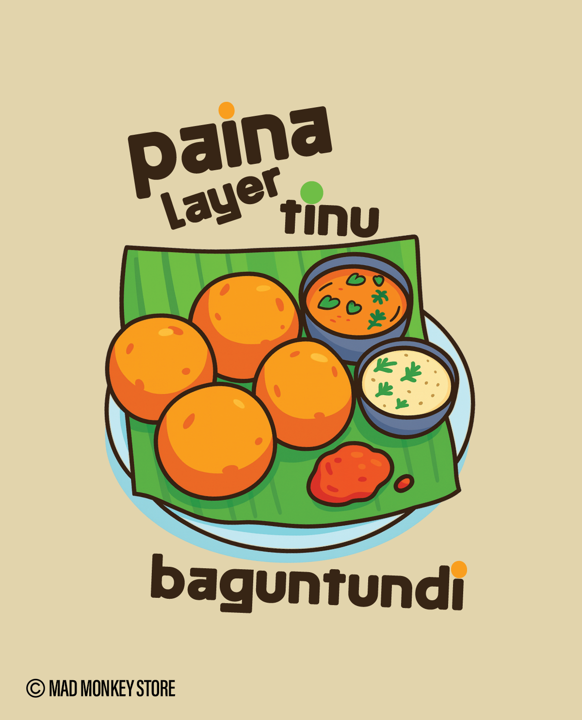 Bonda - Paina Layer Tinu baguntadi - Unisex Regular Beige T-Shirt