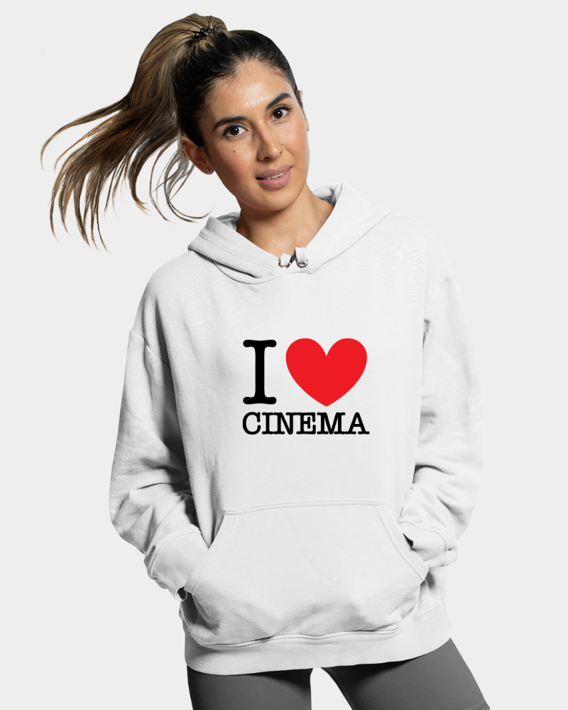 I Love Cinema Unisex Hoodie White