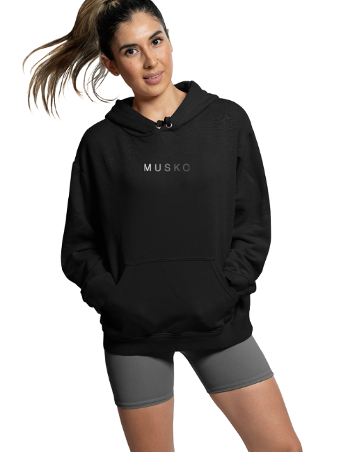 Musko Minimal Unisex Hoodie Black