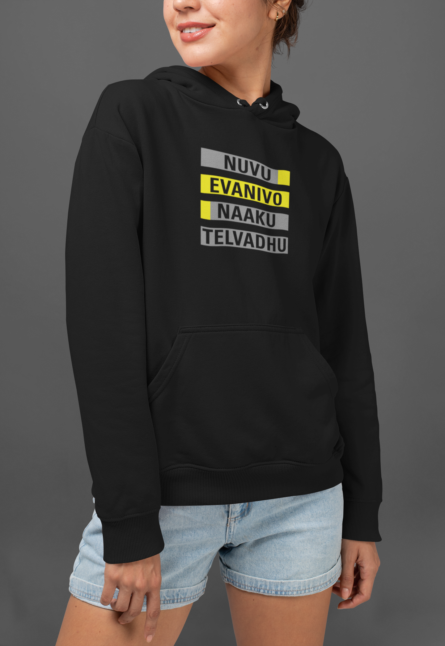 Nuvvu Evanivo Naku Telvadhu - Telugu Meme Unisex Hoodie - Mad Monkey