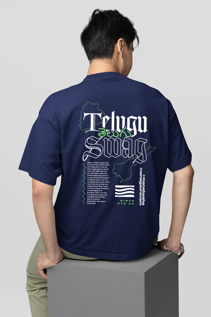 Telugu Swag Oversized Navy Blue Unisex T-shirt