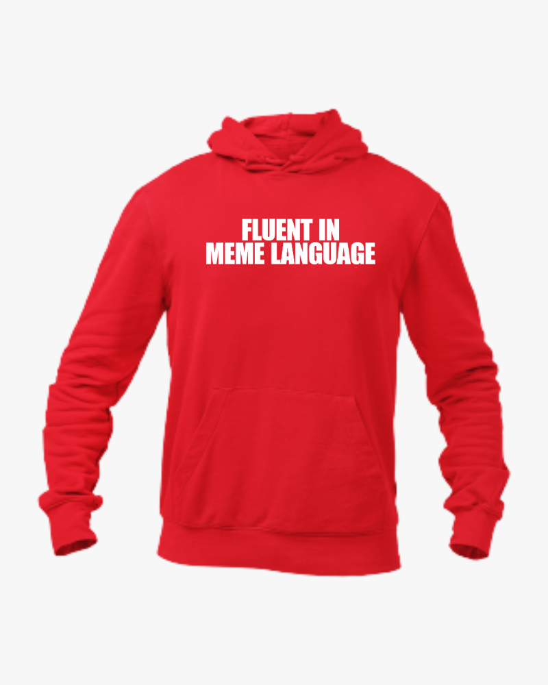 Fluent in meme Language Unisex Hoodie Red