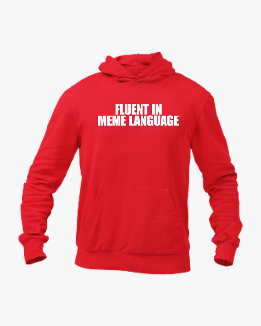 Fluent in meme Language Unisex Hoodie Red