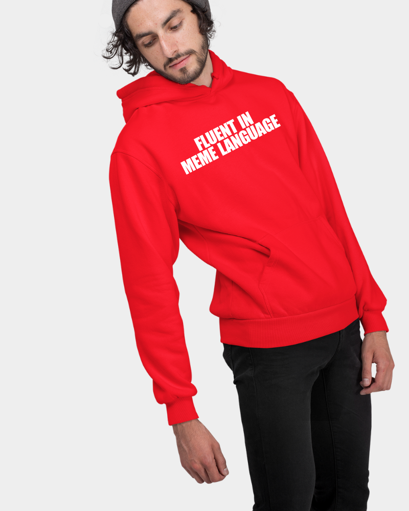 Fluent in meme Language Unisex Hoodie Red