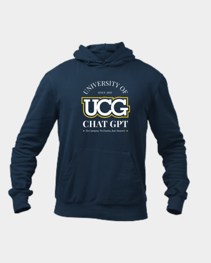 University Of Chat GPT Hoodie Navy Blue