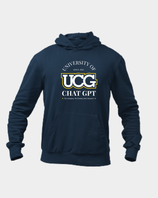 University Of Chat GPT Hoodie Navy Blue