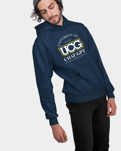 University Of Chat GPT Hoodie Navy Blue