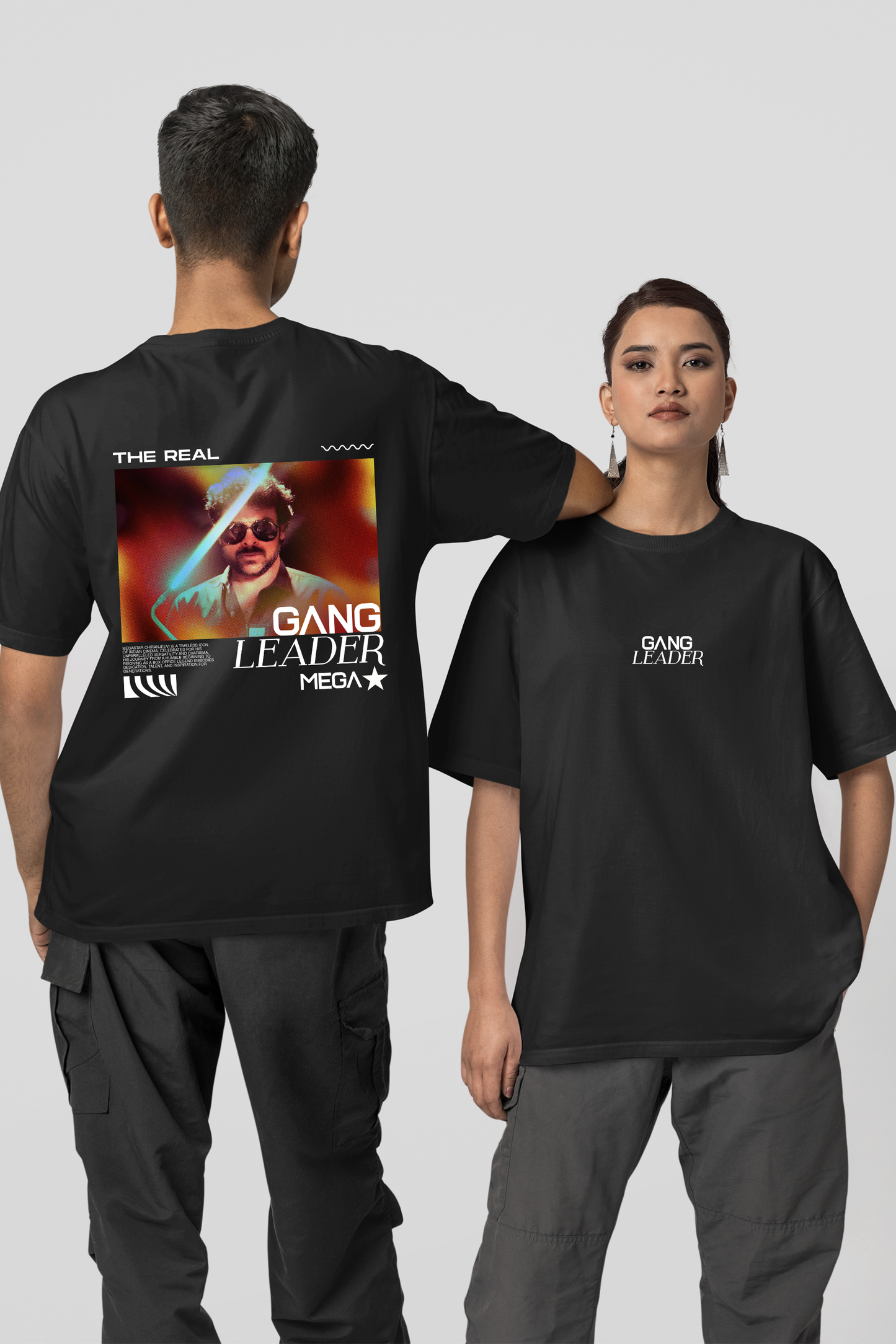 Gang Leader – Chiranjeevi Oversized Black Unisex T-shirt