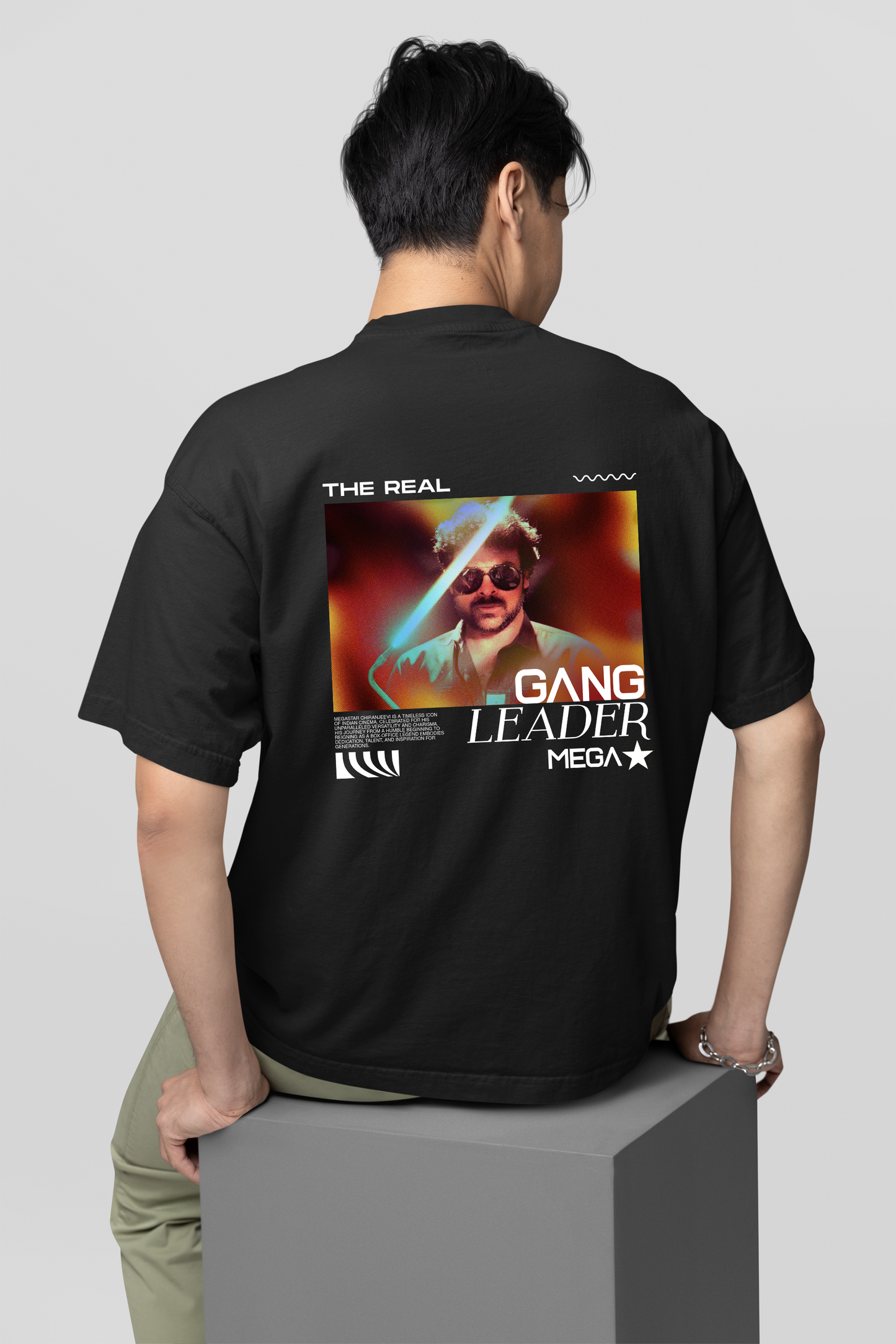 Gang Leader – Chiranjeevi Oversized Black Unisex T-shirt