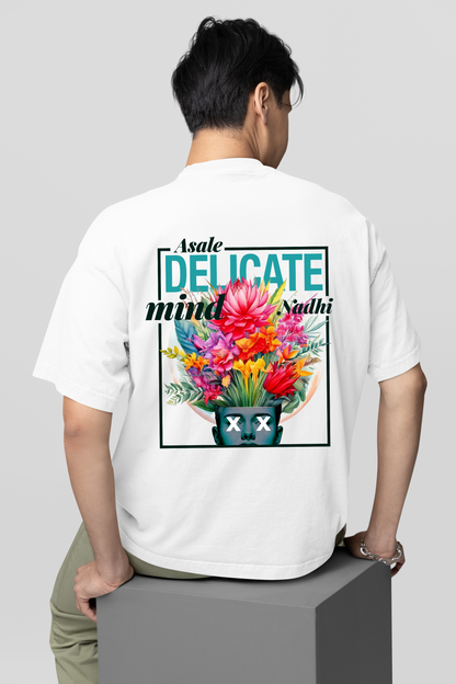 Asale Delicate Mind Naadhi Oversized White Unisex T-shirt
