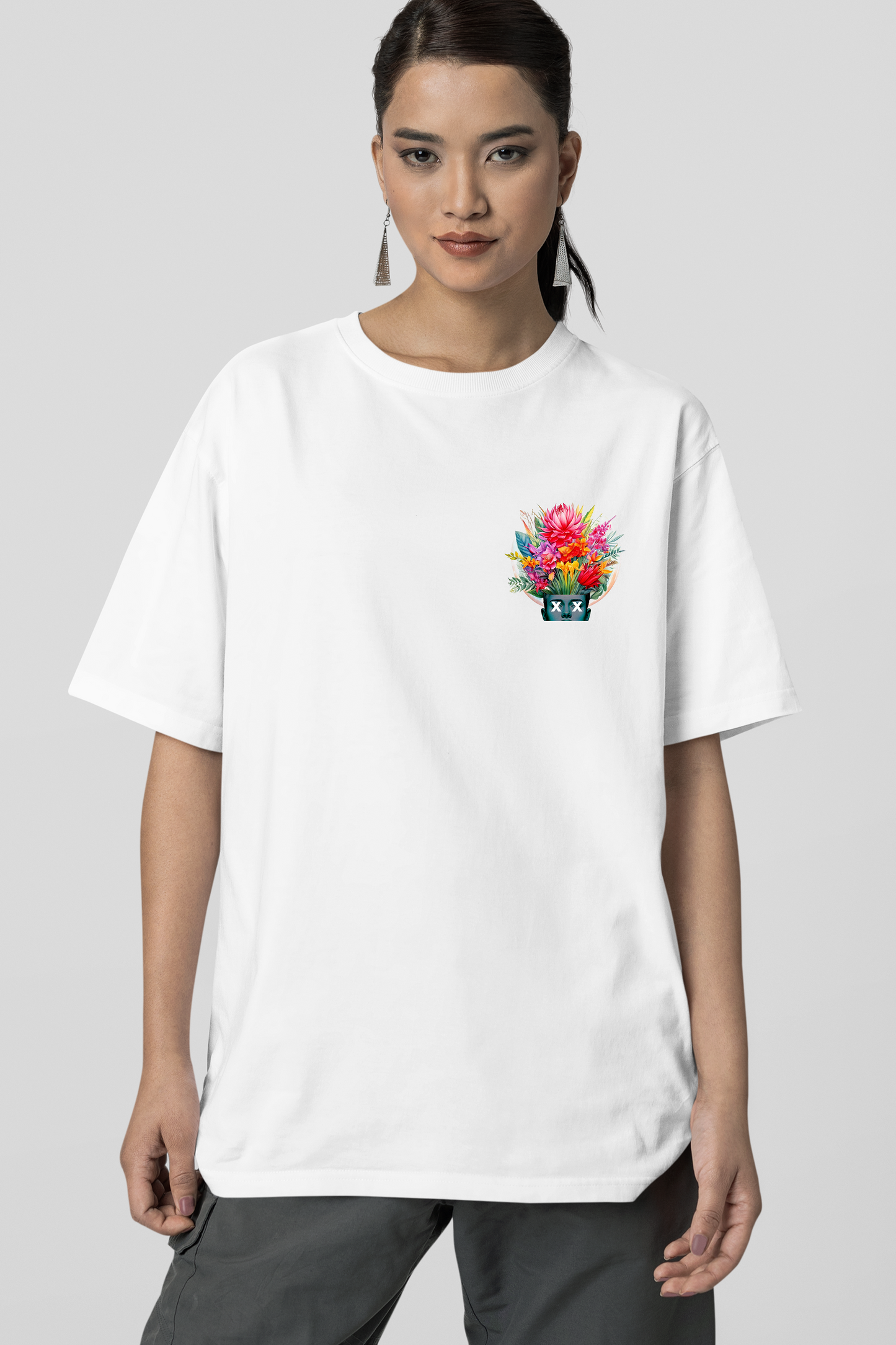 Asale Delicate Mind Naadhi Oversized White Unisex T-shirt