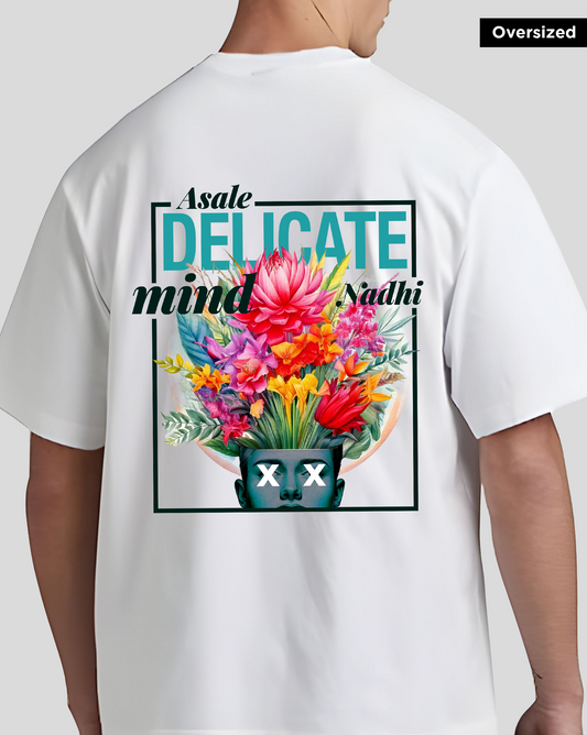 Asale, Delicate Mind, Naadhi, Oversized, White, Unisex, T-shirt, Mad Monkey, Casual Wear, Trendy, Streetwear, Telugu Fashion