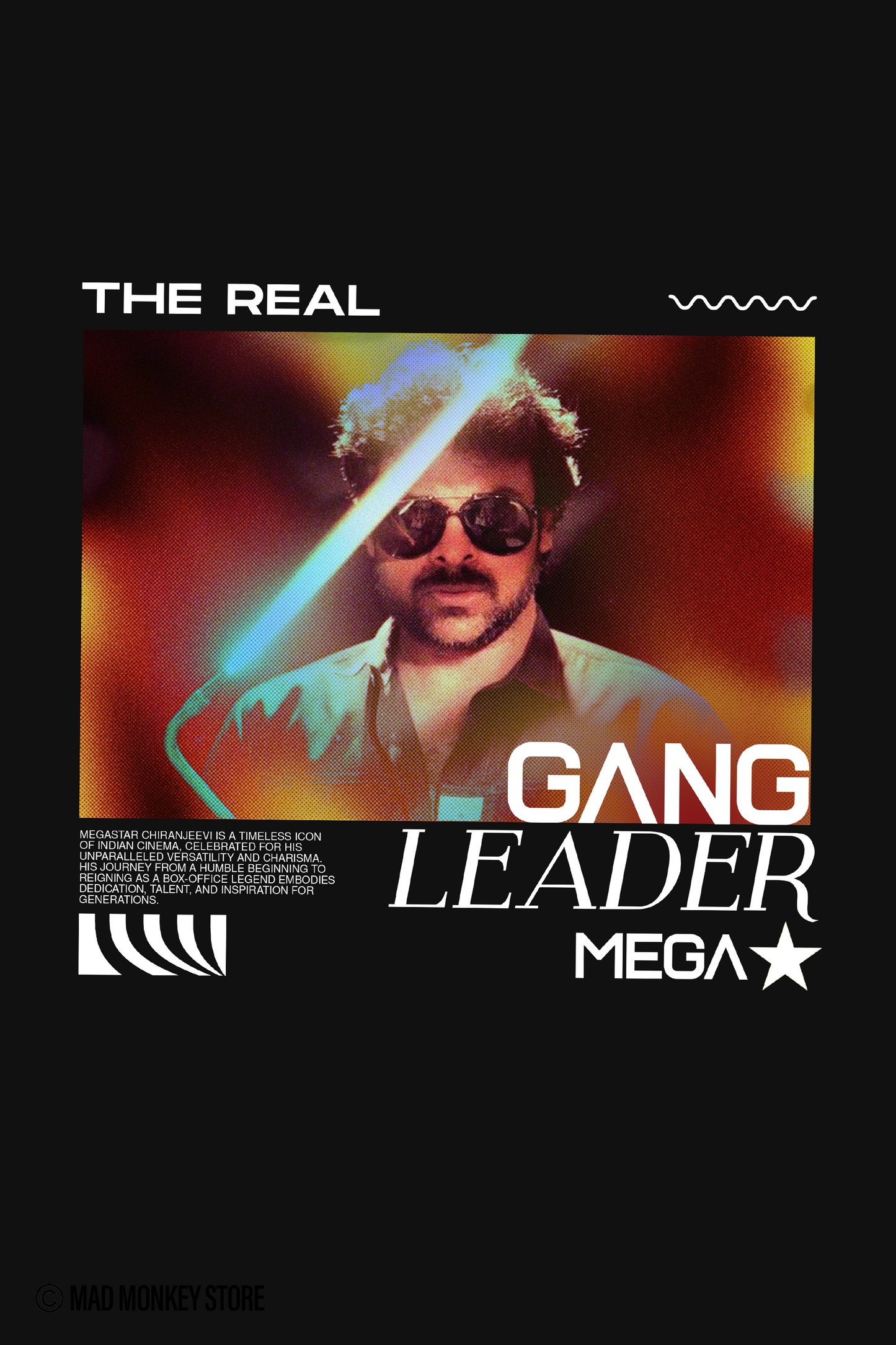 Gang Leader – Chiranjeevi Oversized Black Unisex T-shirt