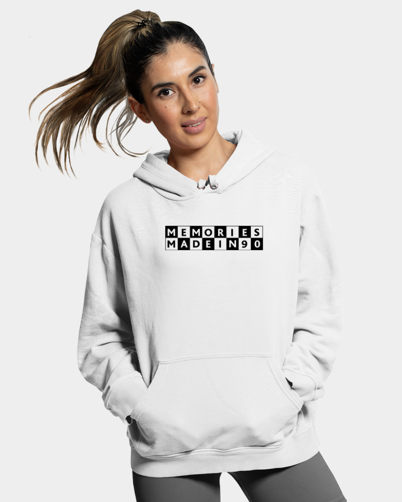 Memories Made in 90 Unisex Hoodie White