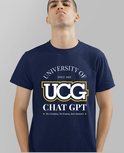 University Of Chat GPT Unisex T-shirt Navy Blue