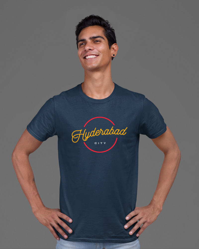 Hyderabad City Unisex T-shirt Navy Blue