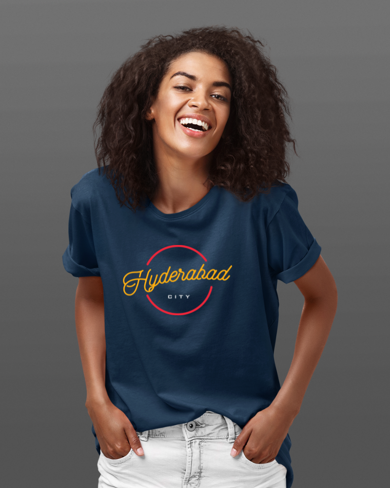 Hyderabad City Unisex T-shirt Navy Blue