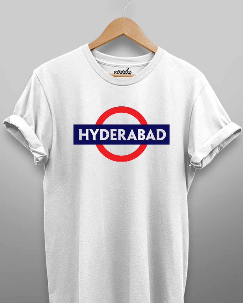 Hyderabad, Board, Unisex, T-shirt, White, Casual, Streetwear, Trendy, Cotton, Comfortable, Graphic Tee, Minimalist, Stylish