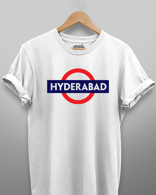 Hyderabad, Board, Unisex, T-shirt, White, Casual, Streetwear, Trendy, Cotton, Comfortable, Graphic Tee, Minimalist, Stylish