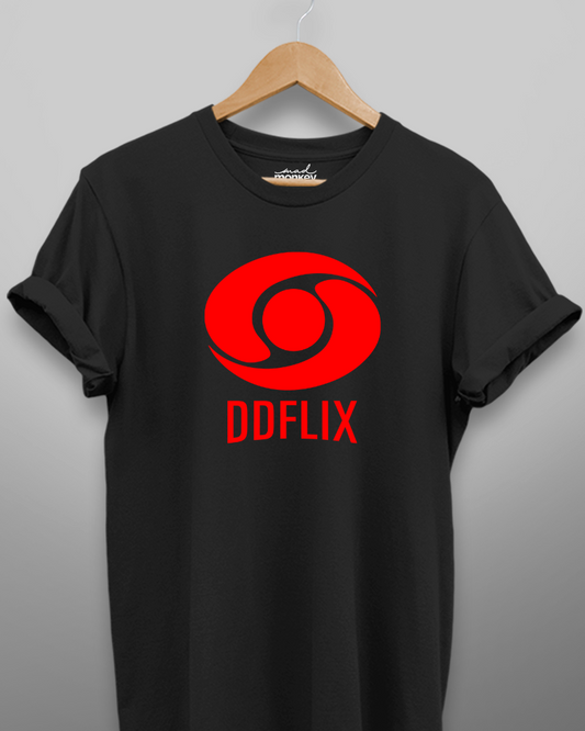 DDFLIX, Unisex T-shirt, Black, Casual Wear, Trendy, Comfortable, Stylish, Premium Fabric, Graphic Tee, Fashion, Mad Monkey