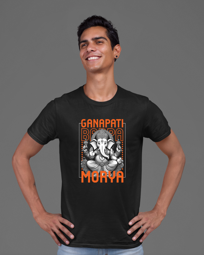 Ganapati Bappa Morya Unisex T-shirt Black