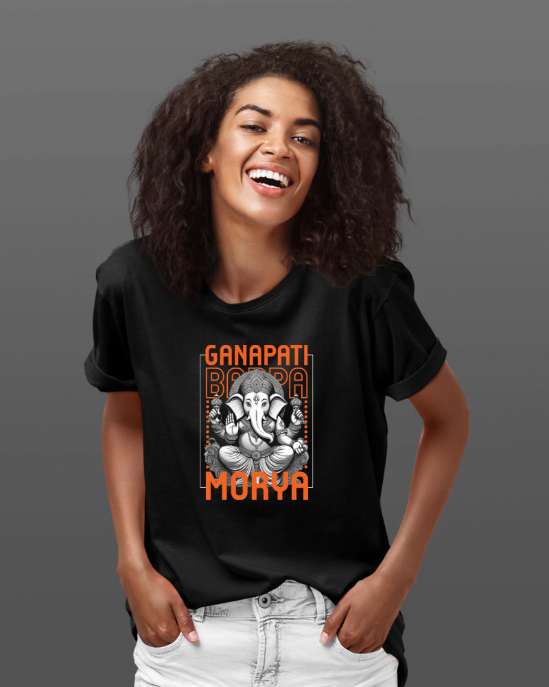 Ganapati Bappa Morya Unisex T-shirt Black