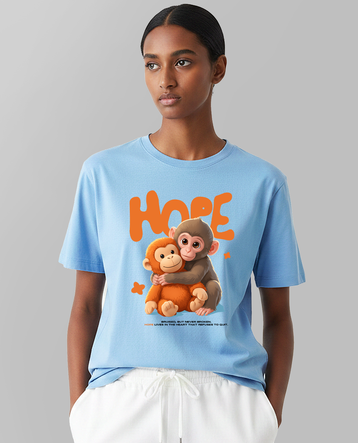 Hope - Punch, The Monkey - Unisex Regular Cool Blue T-Shirt