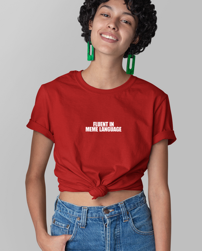 Fluent in meme Language - Unisex T-shirt - Red
