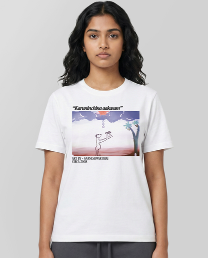 Karuninchina Aakasam Unisex T-shirt White – women's model