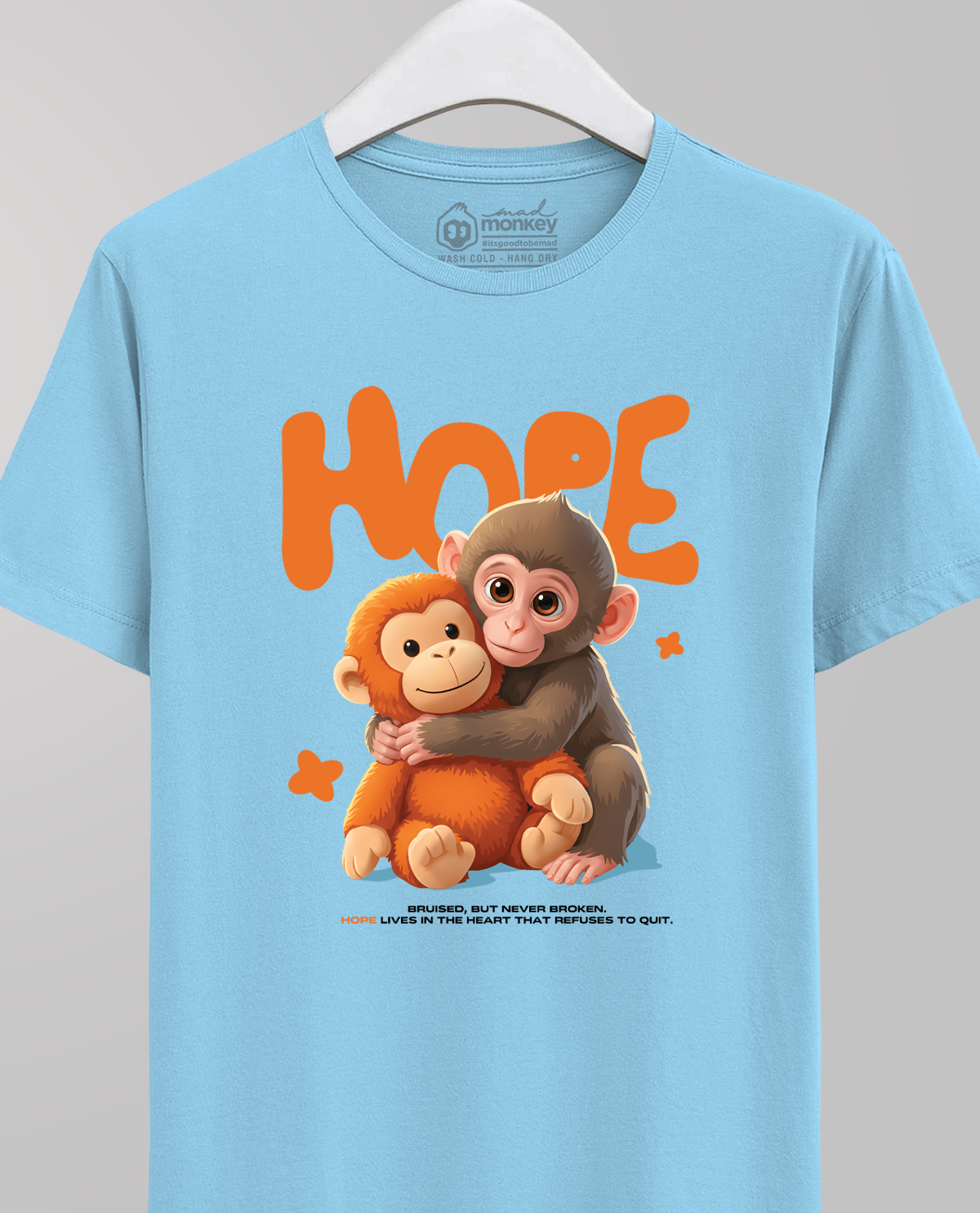Hope - Punch, The Monkey - Unisex Regular Cool Blue T-Shirt