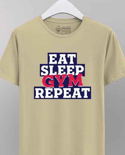 Eat, Sleep, Gym, Repeat - Beige Unisex T-shirt