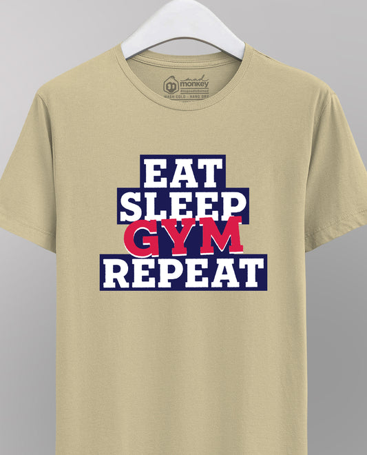 Eat, Sleep, Gym, Repeat - Beige Unisex T-shirt