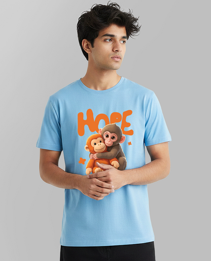 Hope - Punch, The Monkey - Unisex Regular Cool Blue T-Shirt
