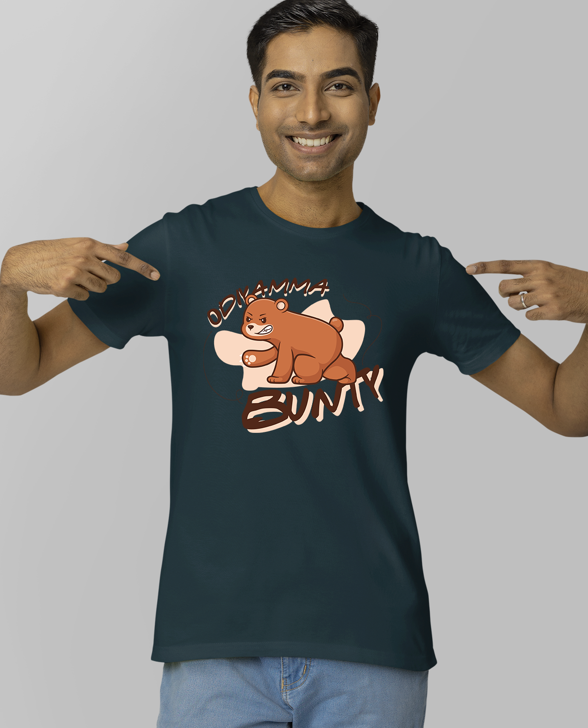 Odiyamma Bunty - Unisex Regular Petrol Blue T-Shirt