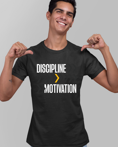 Discipline > Motivation - Black Unisex T-shirt