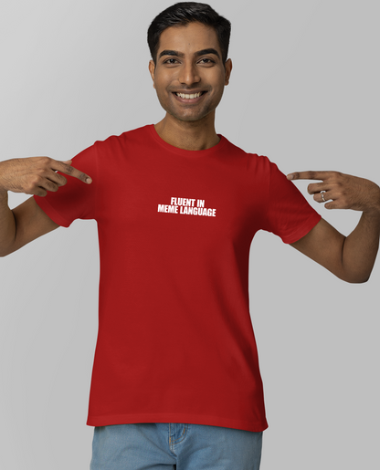 Fluent in meme Language - Unisex T-shirt - Red