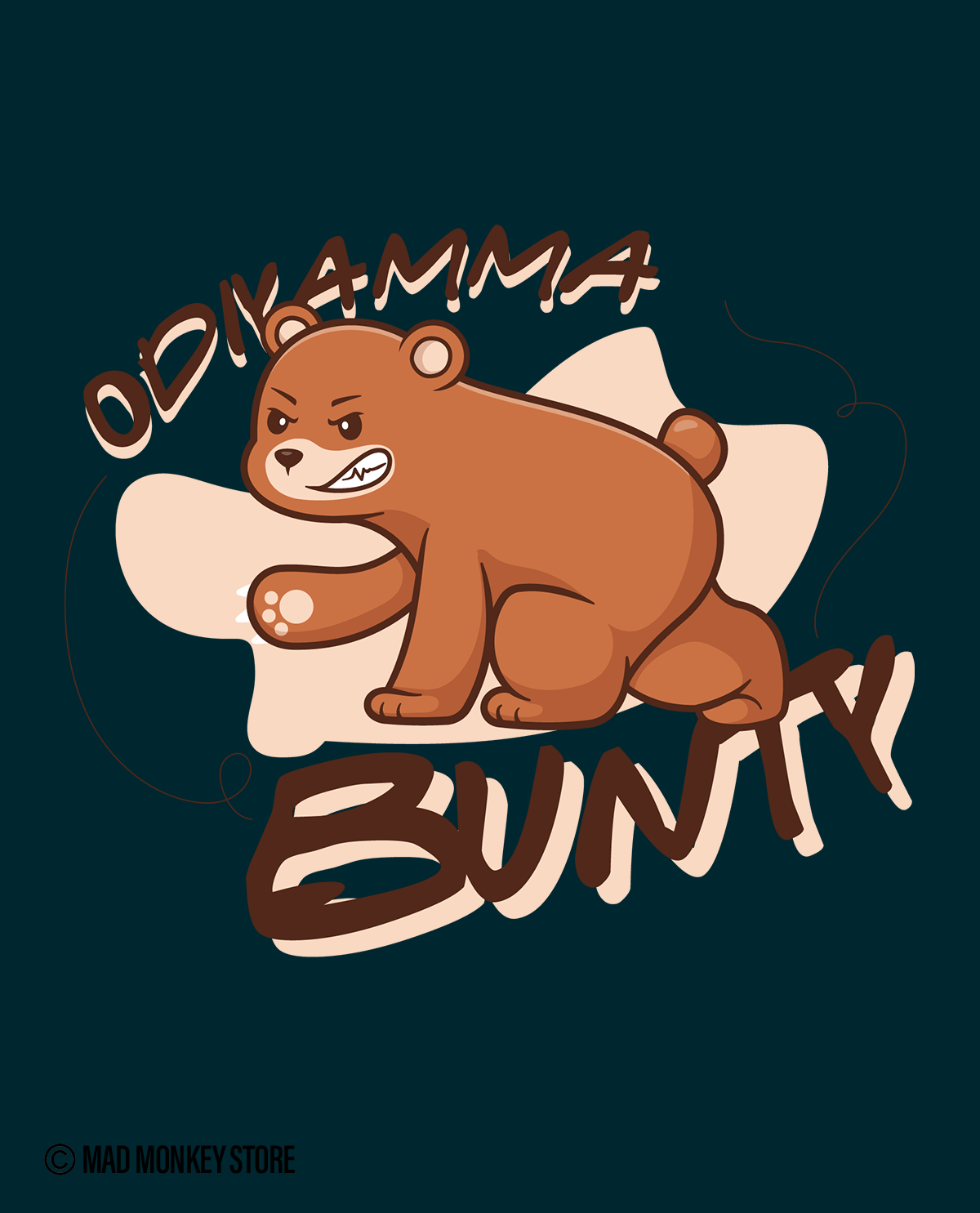 Odiyamma Bunty - Unisex Regular Petrol Blue T-Shirt