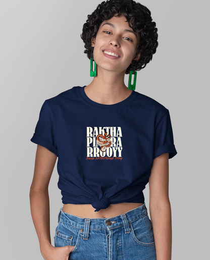 RAKTHA PINJARA RROOYY - Unisex Regular Navy Blue T-Shirt