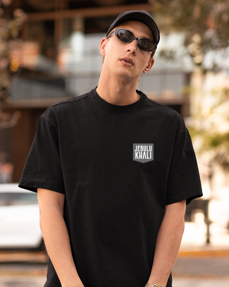 Oversized Telugu Minimals : Jebulu Khali Black Unisex T-shirt