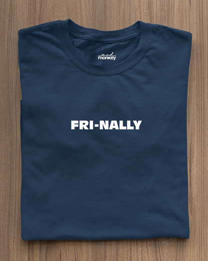 Fri-Nally Minimal Unisex T-shirt Navy Blue