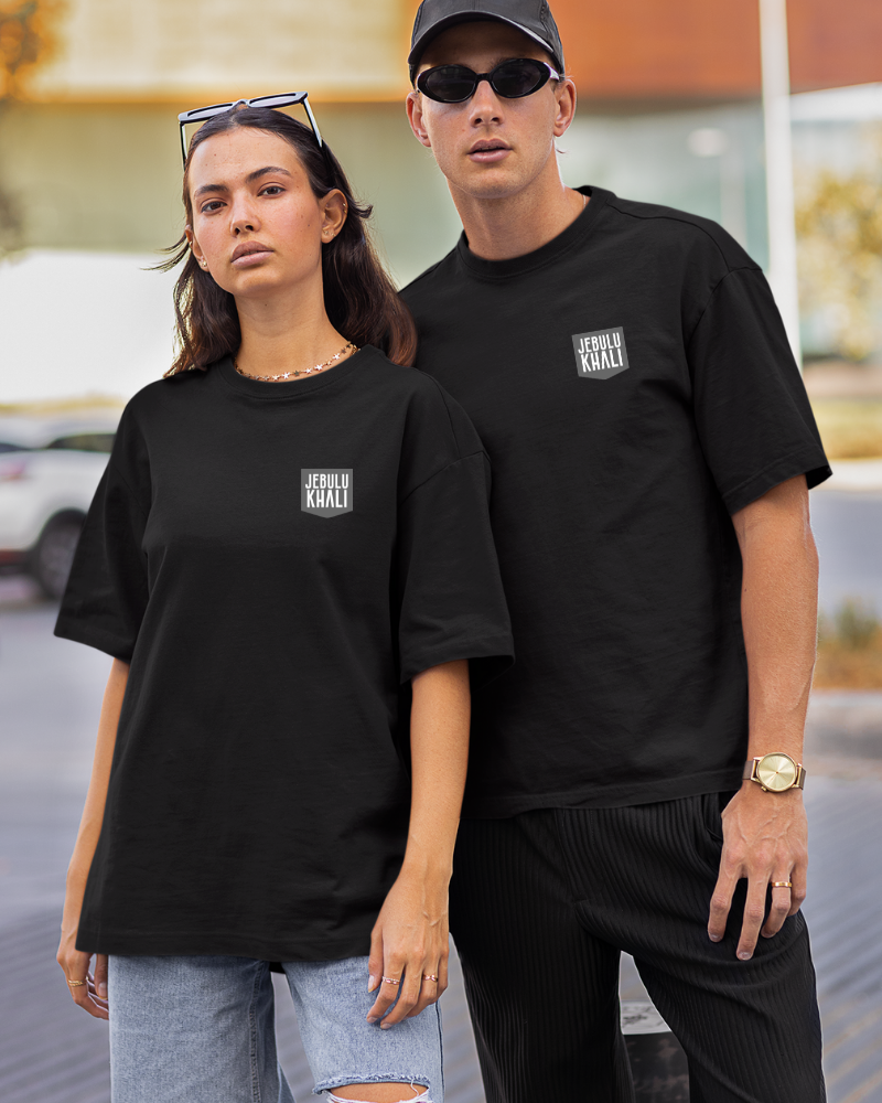 Oversized Telugu Minimals : Jebulu Khali Black Unisex T-shirt