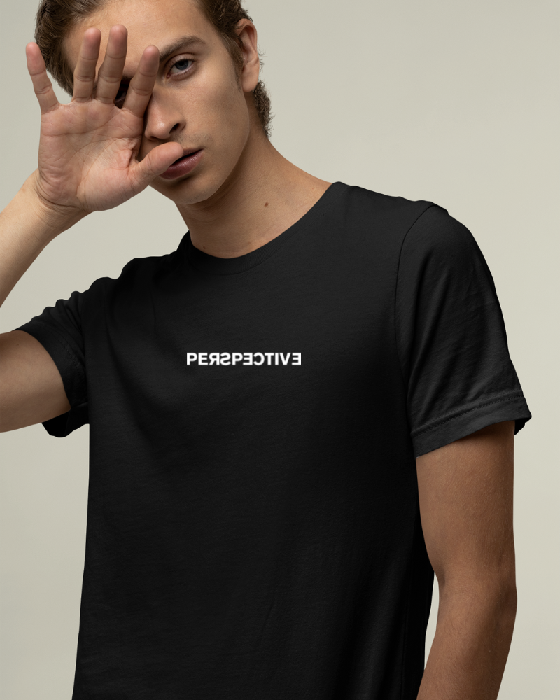 Perspective Minimal Unisex T-shirt Black