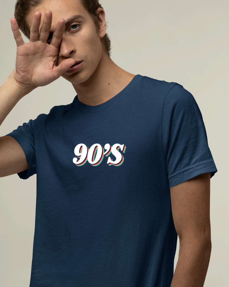 90's Minimal Unisex T-shirt Navy Blue