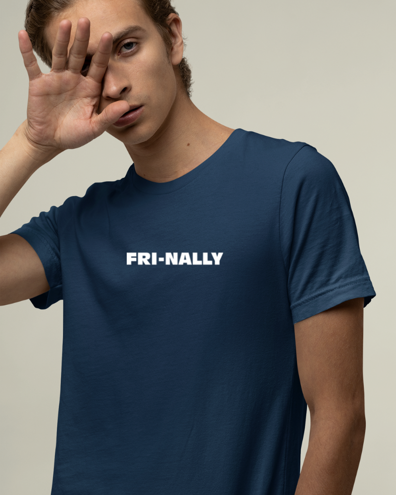 Fri-Nally Minimal Unisex T-shirt Navy Blue